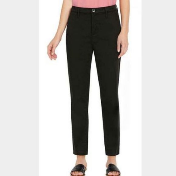 🔴 2 for $25 Nautica Womens Stretch Tencel Ankle Trouser Black 6 inseam 27 - Picture 1 of 9